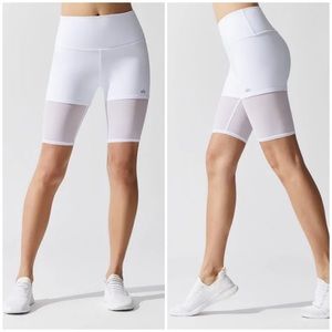 Alo White Biker Shorts